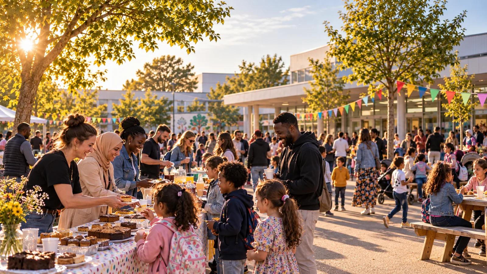 Kermesse conviviale réunissant les familles